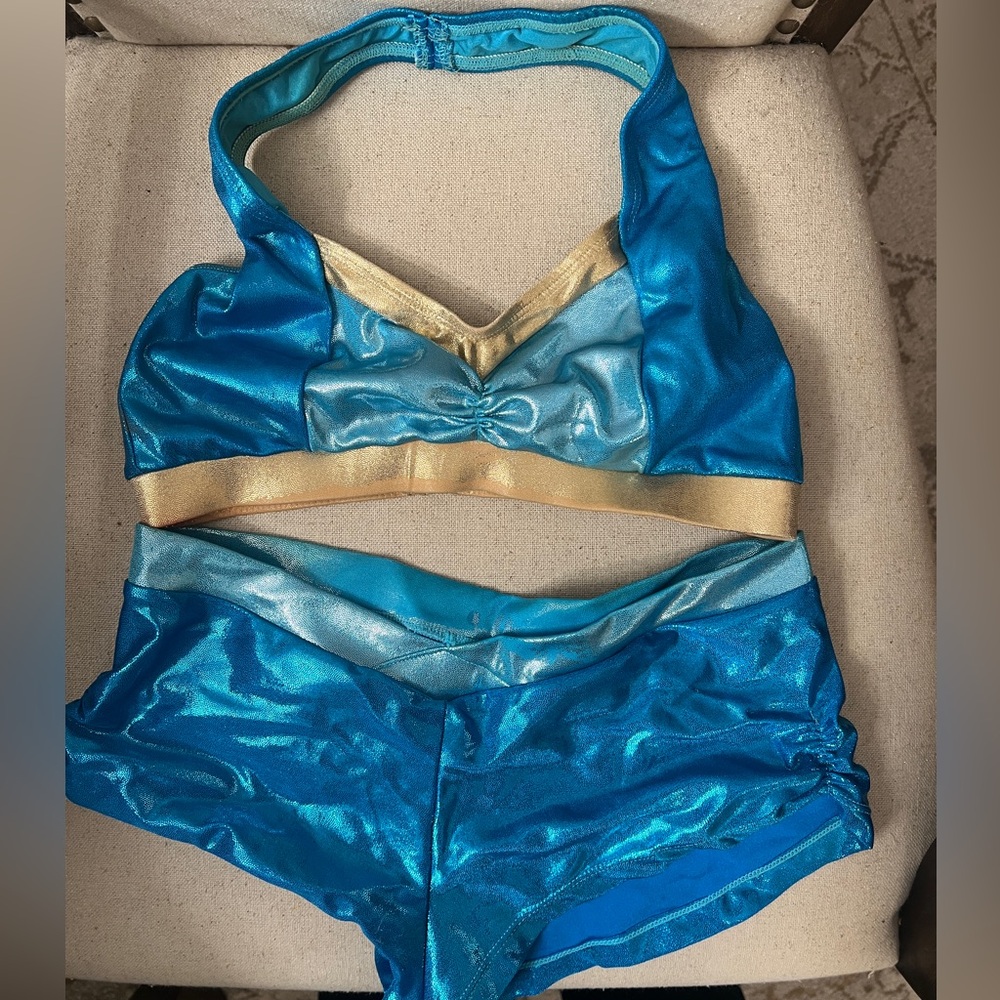 Blue and Gold Women's cheer dance audition Set